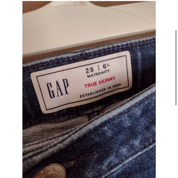 GAP Maternity True Skinny 28 / 6 L Long Women's Elastic Adjustable Waist Jeans - Picture 3 of 5